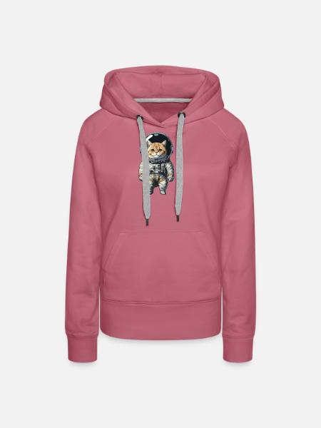 Katze im Raumanzug – mit Weltraumhelm - Frauen Premium Bio Hoodie - Malve