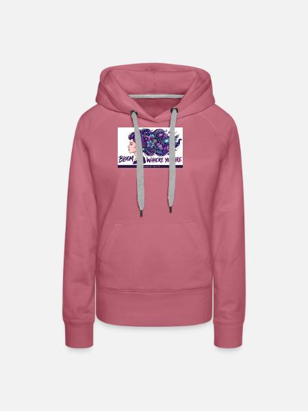Kosmische Blüten im Haar - Frauen Premium Bio Hoodie - Malve