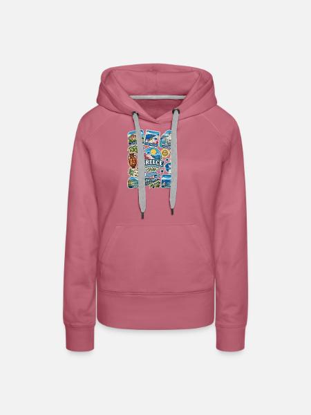 Griechenland Reisesticker - Frauen Premium Bio Hoodie - Malve