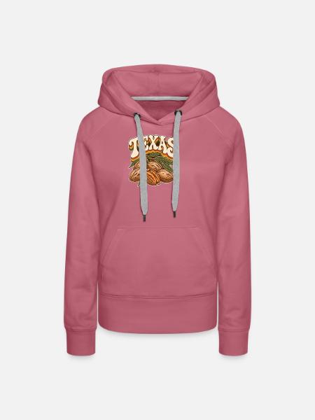 Texas Pekannuss Retro Typografie - Frauen Premium Bio Hoodie - Malve