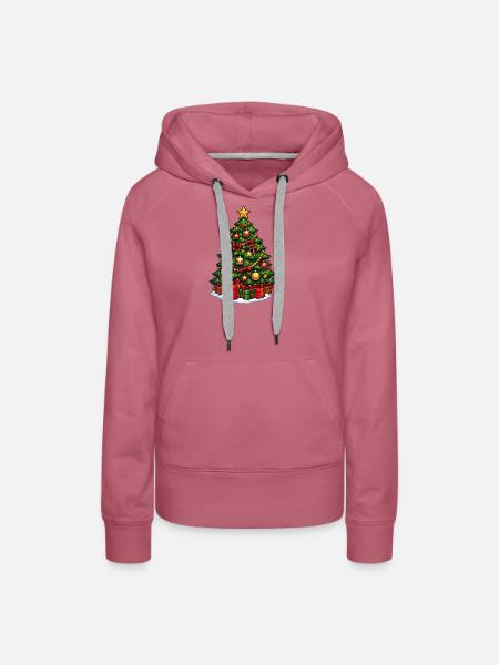 Weihnachtsbaum mit Ornamentenglanz - Frauen Premium Bio Hoodie - Malve