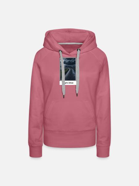Nachtfahrt durch Gewitter - Frauen Premium Bio Hoodie - Malve