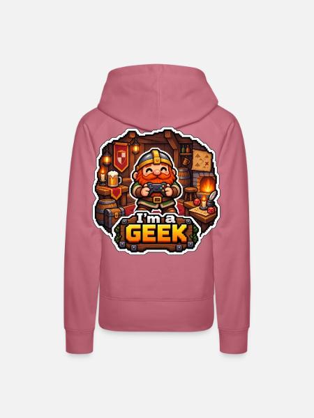 ICH BIN EIN NERD – Tavernenzwerg - Frauen Premium Bio Hoodie - Malve