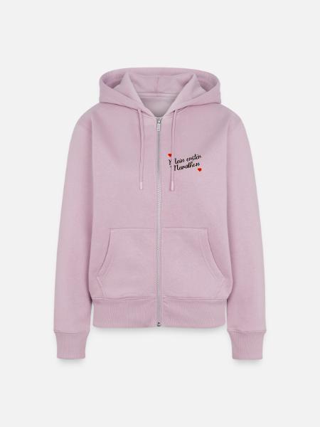 Erster Marathon, Laufen - Frauen Premium Bio Zip Hoodie - Altrosa