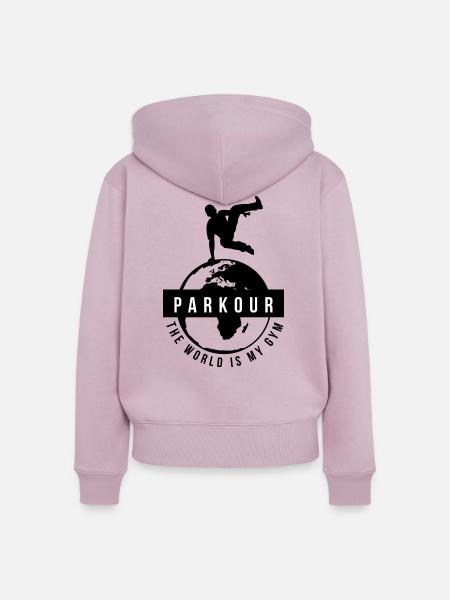 Furchtloser Parkour Stadtakrobat - Frauen Premium Bio Zip Hoodie - Altrosa