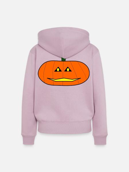 HALLOWEEN. KÜRBIS. HALLOWEEN-KÜRBIS - Frauen Premium Bio Zip Hoodie - Altrosa