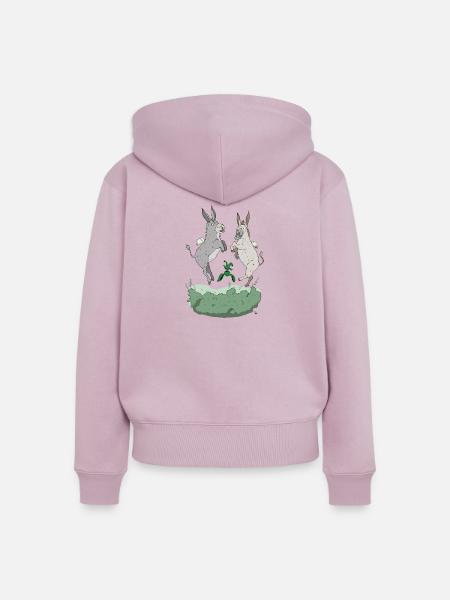 Fliegende Esel – FeArt - Frauen Premium Bio Zip Hoodie - Altrosa