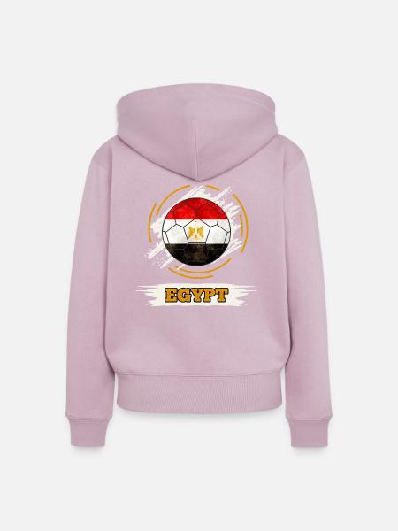 Egypt - Fußball mit Ägypten Flagge - Frauen Premium Bio Zip Hoodie - Altrosa