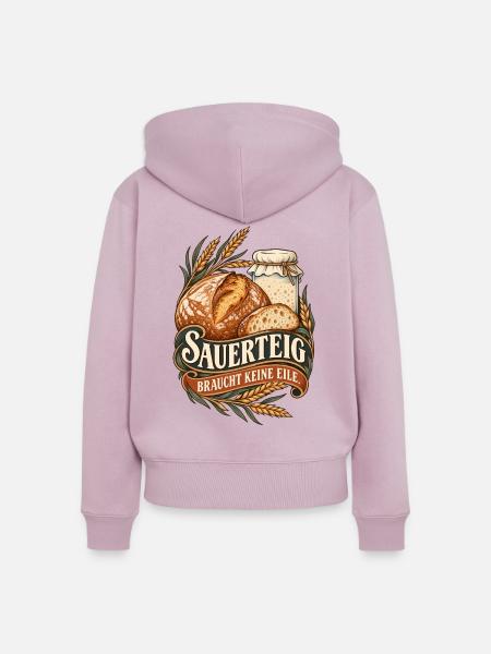 Sauerteig Braucht Keine Eile - Frauen Premium Bio Zip Hoodie - Altrosa