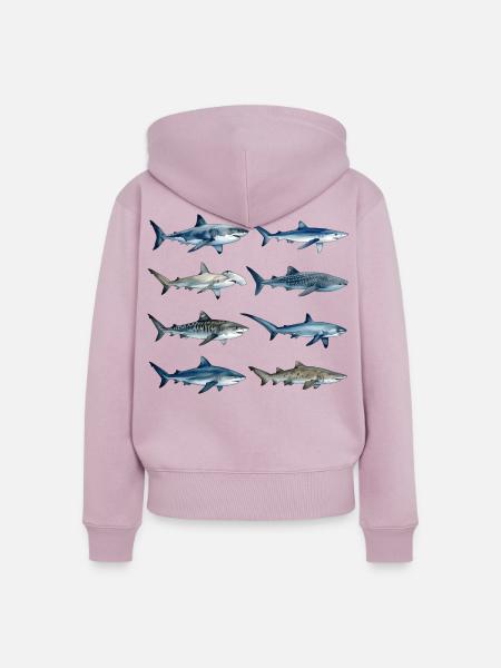 Haie der Welt - Frauen Premium Bio Zip Hoodie - Altrosa