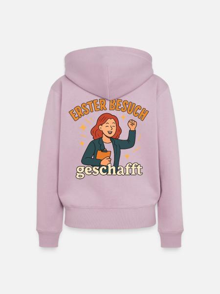 Referendariat Geschenk nach erstem Unterrichtsbesu - Frauen Premium Bio Zip Hoodie - Altrosa