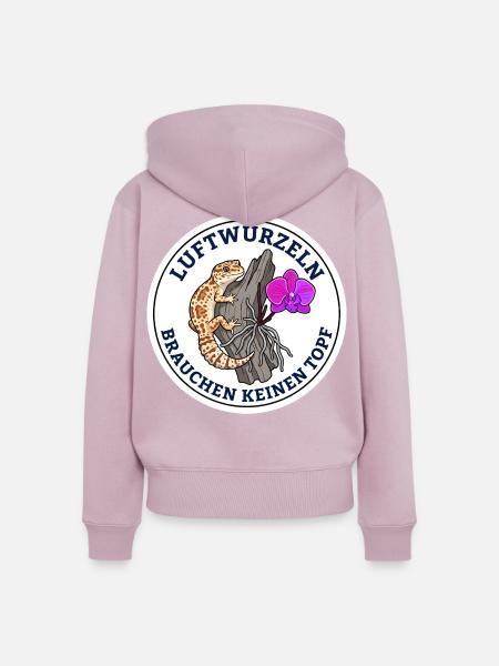 Luftwurzeln Brauchen Keinen Topf Orchidee - Frauen Premium Bio Zip Hoodie - Altrosa