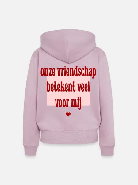 Dankbarkeit Beste Freundin - Frauen Premium Bio Zip Hoodie - Altrosa