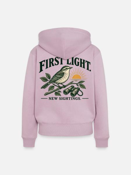 First Light New Sightings Garten Vögel - Frauen Premium Bio Zip Hoodie - Altrosa