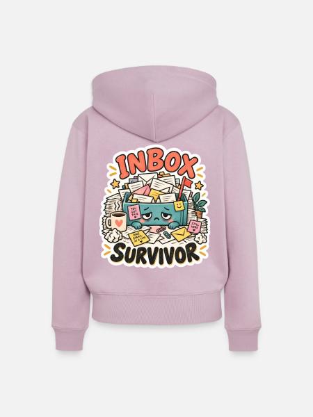 Inbox Überlebender - Frauen Premium Bio Zip Hoodie - Altrosa