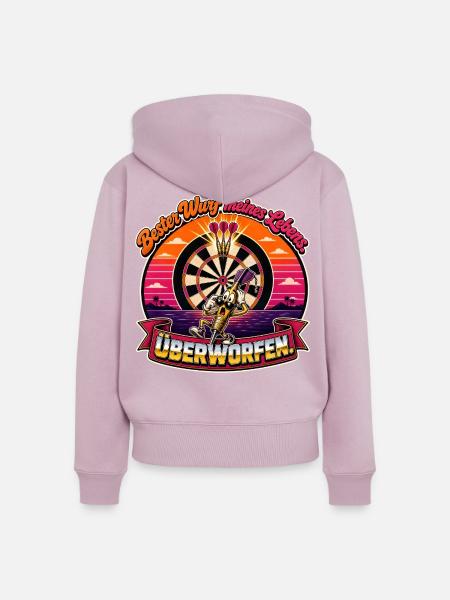 Bester Wurf meines Lebens Dartcartoon - Frauen Premium Bio Zip Hoodie - Altrosa