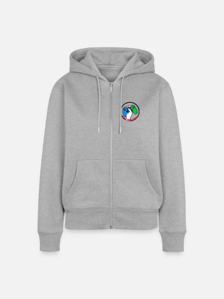 King 0f Geek - Frauen Premium Bio Zip Hoodie - Grau meliert