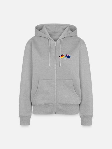 Deutschland & Australien Flaggen - Freundschaft - Frauen Premium Bio Zip Hoodie - Grau meliert