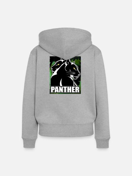 Panther - Frauen Premium Bio Zip Hoodie - Grau meliert