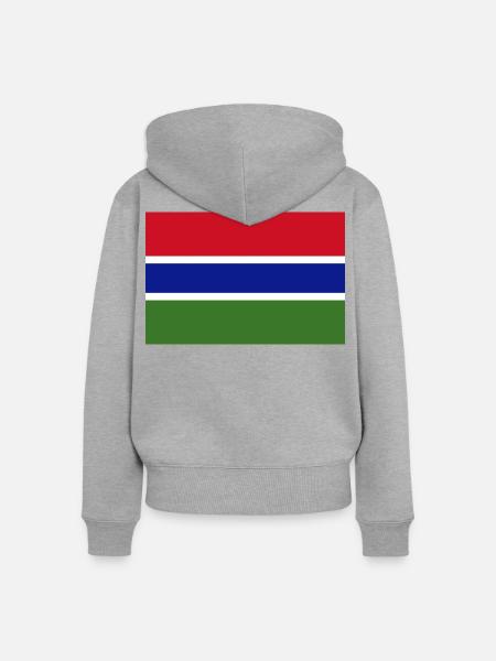 Gambia - Frauen Premium Bio Zip Hoodie - Grau meliert