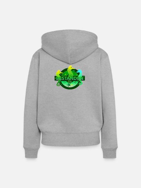 bestanden Seepferdchen Schwimmabzeichen Prüfung - Frauen Premium Bio Zip Hoodie - Grau meliert
