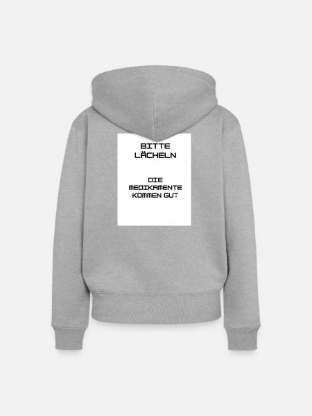 Keep Smiling - Frauen Premium Bio Zip Hoodie - Grau meliert