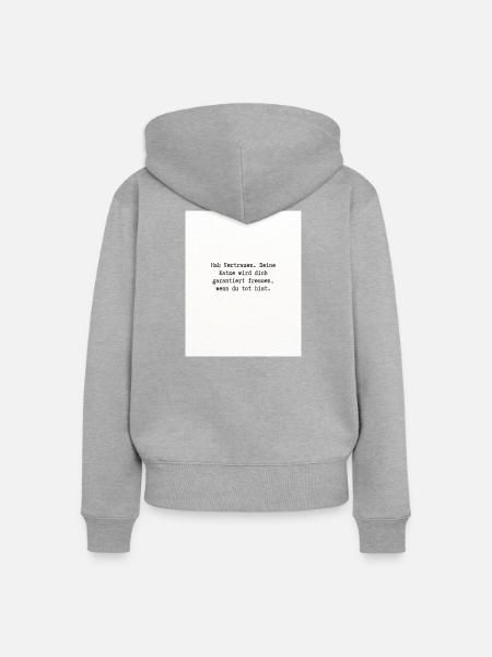 Hab Vertrauen - Frauen Premium Bio Zip Hoodie - Grau meliert