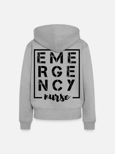 Notfall Krankenschwester Design - Frauen Premium Bio Zip Hoodie - Grau meliert