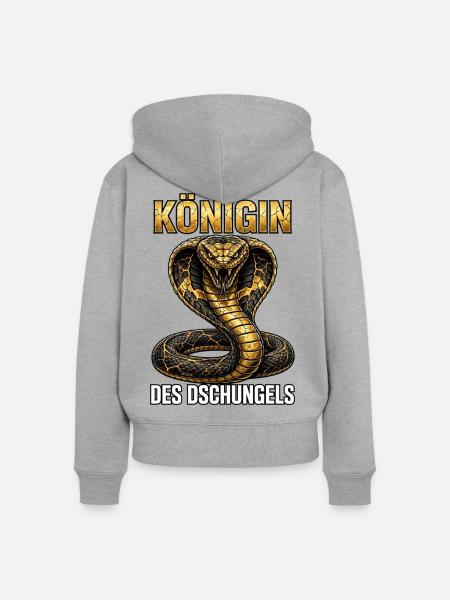 11% Kobra  - Frauen Premium Bio Zip Hoodie - Grau meliert