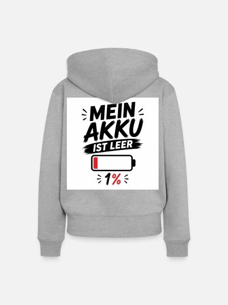 Modernes Design – Einzigartige Geschenkidee - Frauen Premium Bio Zip Hoodie - Grau meliert