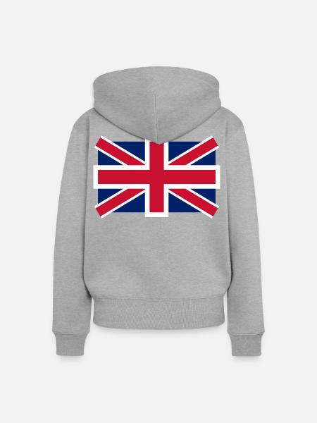 royaume_uni - Frauen Premium Bio Zip Hoodie - Grau meliert