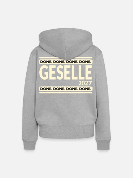 Ausbildung Geselle 2027 - Frauen Premium Bio Zip Hoodie - Grau meliert