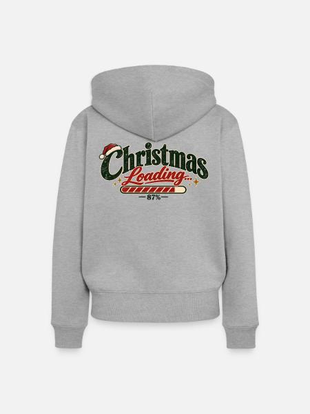 Christmas Loading – Minimalist Christmas - Frauen Premium Bio Zip Hoodie - Grau meliert