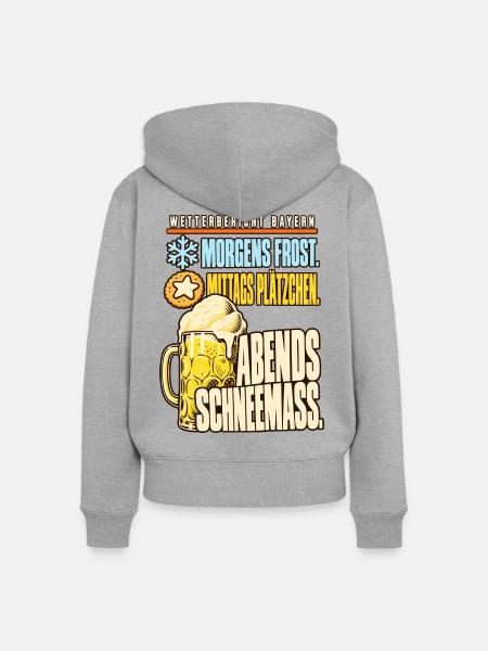 Wetterbericht Bayern Schneemaß - Frauen Premium Bio Zip Hoodie - Grau meliert