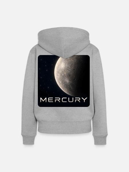 Mercury-30cm - Frauen Premium Bio Zip Hoodie - Grau meliert