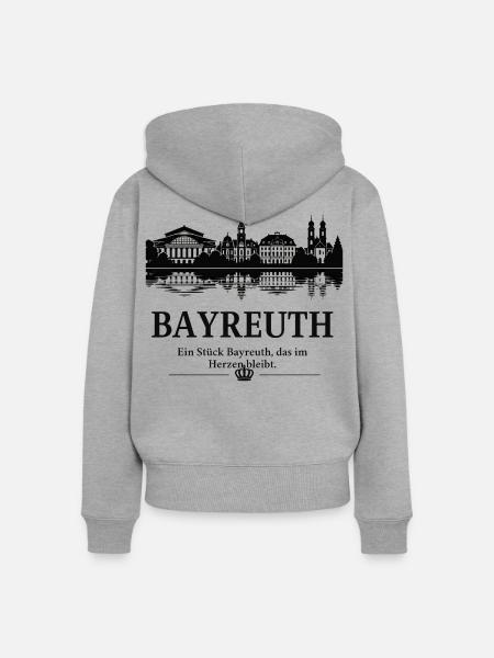 Bayreuth Skyline Silhouette - Frauen Premium Bio Zip Hoodie - Grau meliert
