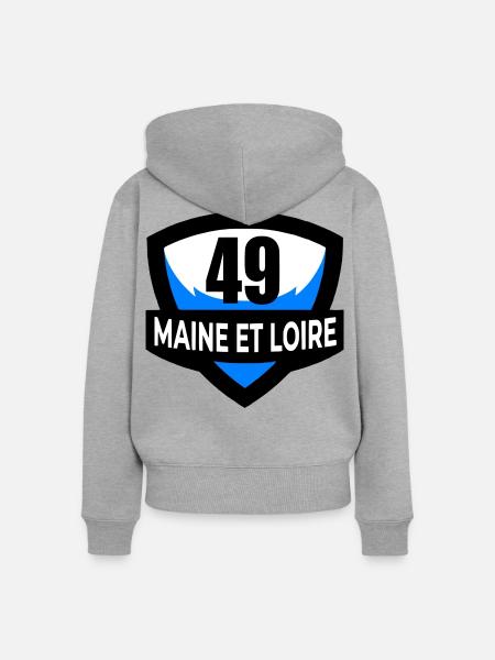 49 Maine et Loire - Frauen Premium Bio Zip Hoodie - Grau meliert