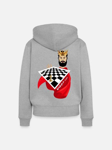 Gambit-König - Frauen Premium Bio Zip Hoodie - Grau meliert