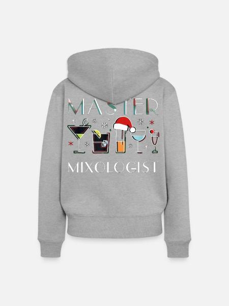 Master Mixologist Barkeeper Cocktail Weihnachten - Frauen Premium Bio Zip Hoodie - Grau meliert