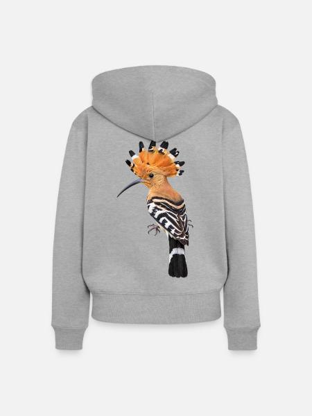 Wiedehopf Farbkrone Muster - Frauen Premium Bio Zip Hoodie - Grau meliert