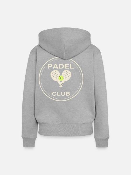 Padel Club Logo - Frauen Premium Bio Zip Hoodie - Grau meliert
