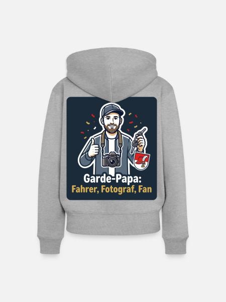 Garde-Papa – Fahrer, Fotograf, Fan - Frauen Premium Bio Zip Hoodie - Grau meliert