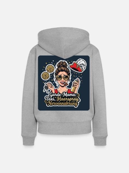 Garde-Mama – Taxi, Haarspray, Nerven - Frauen Premium Bio Zip Hoodie - Grau meliert