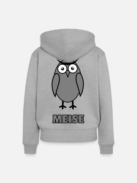 Meise - Frauen Premium Bio Zip Hoodie - Grau meliert