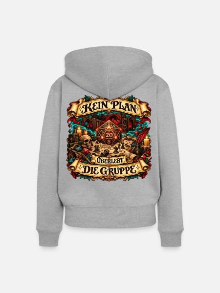 Spielleiter Gruppenchaos - Frauen Premium Bio Zip Hoodie - Grau meliert