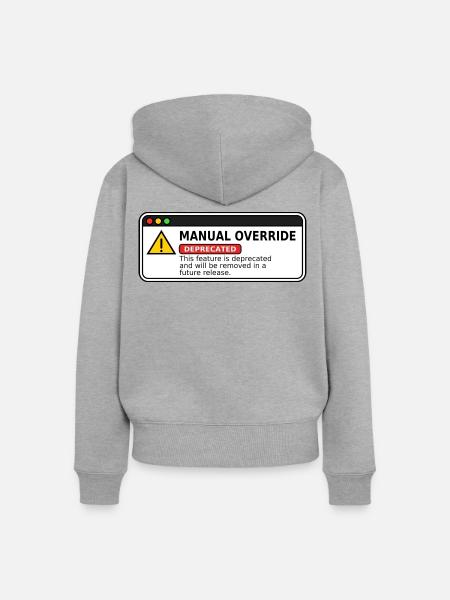 Manual Override  - Frauen Premium Bio Zip Hoodie - Grau meliert