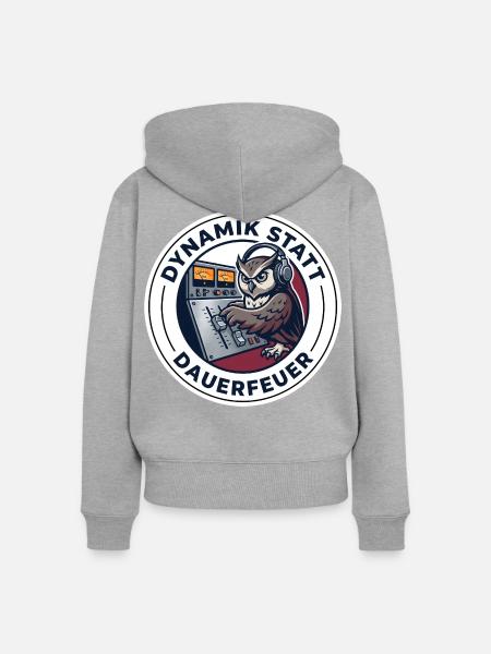 Tontechniker Dynamik Mastering Tonstudio - Frauen Premium Bio Zip Hoodie - Grau meliert