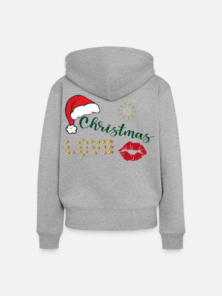 Weihnachten - Frauen Premium Bio Zip Hoodie - Grau meliert