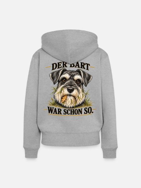 Miniatur-Schnauzer_mit_prachtigem_Bart - Frauen Premium Bio Zip Hoodie - Grau meliert