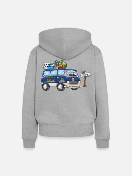 Kroatien Camper Wohnmobil - Frauen Premium Bio Zip Hoodie - Grau meliert